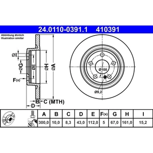 Disque de frein 24.0110-0391.1 ATE 24.01100391.1 pas cher