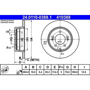 Disque de frein 24.0110-0388.1 ATE 24.01100388.1 pas cher