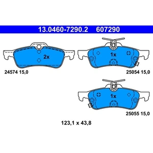 ATE Plaquettes de frein X4 pour HONDA: Civic (Ref: 13.0460-7290.2) pas cher