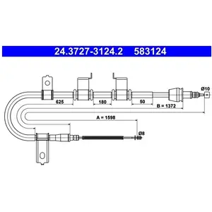Comparateur de prix : ATE Câble de frein à main pour HYUNDAI: Getz (Ref: 24.3727-3124.2)