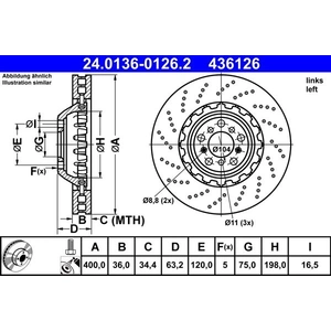 Comparateur de prix : Disque de frein 24.0136-0126.2 ATE 24.01360126.2