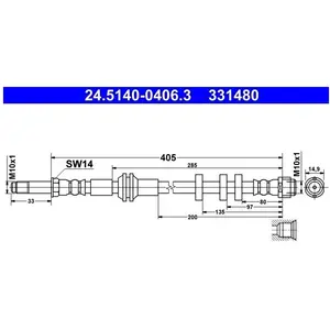 Comparateur de prix : ATE Flexible de frein pour AUDI: A4 (Ref: 24.5140-0406.3)