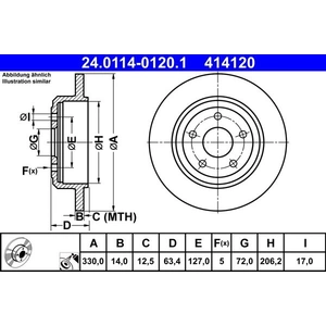 ATE Disques de frein pour JEEP: Grand Cherokee (Ref: 24.0114-0120.1) pas cher