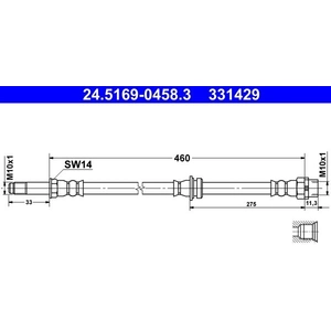 Comparateur de prix : ATE Flexible de frein pour BMW: Série 3, M3 (Ref: 24.5169-0458.3)