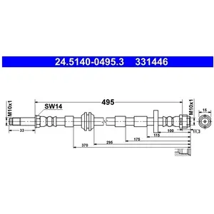 Comparateur de prix : ATE Flexible de frein pour AUDI: A8, S8 (Ref: 24.5140-0495.3)