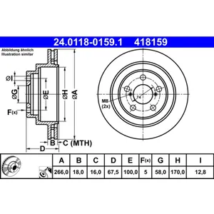 Disque de frein ATE 24.0118-0159.1 avant, ventilé, 1 pièce pas cher