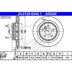 Disque de frein 24.0120-0244.1 ATE 24.01200244.1 pas cher