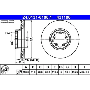 ATE Disques de frein pour FORD: Transit/Tourneo (Ref: 24.0131-0100.1) pas cher