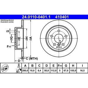 Disque de frein 24.0110-0401.1 ATE 24.01100401.1 pas cher
