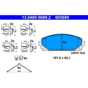 ATE Plaquettes de frein X4 pour JEEP: Cherokee (Ref: 13.0460-5689.2) pas cher
