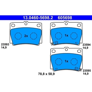 Kit de plaquettes de frein, frein à disque 13.0460-5698.2 ATE 13.04605698.2 pas cher