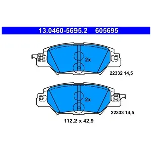 Kit de plaquettes de frein, frein à disque 13.0460-5695.2 ATE 13.04605695.2 pas cher