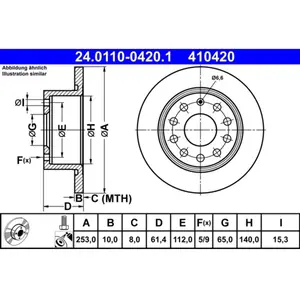 ATE Disques de frein pour SKODA: Octavia (Ref: 24.0110-0420.1) pas cher