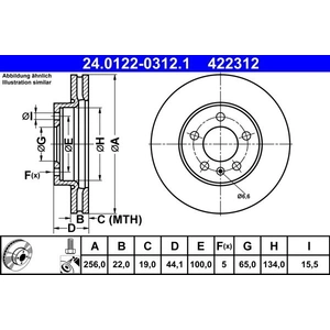 Disque de frein 24.0122-0312.1 ATE 24.01220312.1 pas cher