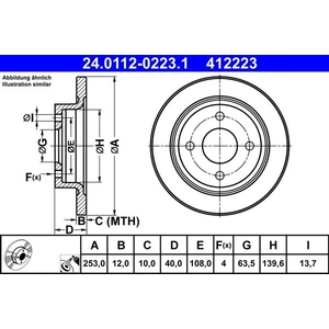 ATE Disques de frein pour FORD: Fiesta (Ref: 24.0112-0223.1) pas cher