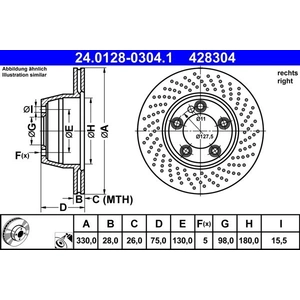 ATE Disques de frein pour PORSCHE: 911 (Ref: 24.0128-0304.1)