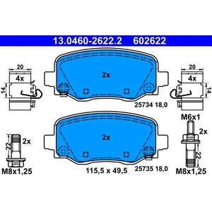 ATE Plaquettes de frein X4 pour JEEP: Cherokee (Ref: 13.0460-2622.2) pas cher