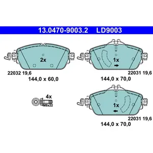 Jeu de plaquettes de frein ATE 13.0470-9003.2, avant, Céramique pas cher