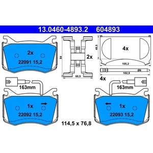 ATE Plaquettes de frein X4 pour ALFA ROMEO: Giulia (Ref: 13.0460-4893.2) pas cher