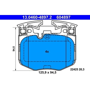 Comparateur de prix : Kit de plaquettes de frein, frein à disque 13.0460-4897.2 ATE 13.04604897.2