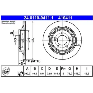 Disque de frein 24.0110-0411.1 ATE 24.01100411.1 pas cher