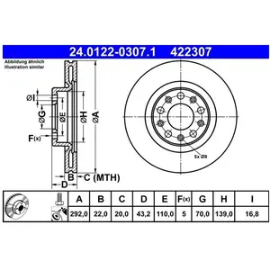 ATE Disques de frein pour ALFA ROMEO: Stelvio, Giulia (Ref: 24.0122-0307.1) pas cher