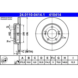 ATE Disques de frein pour HYUNDAI: i30 & KIA: Ceed (Ref: 24.0110-0414.1) pas cher