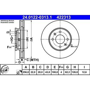 ATE Disques de frein pour KIA: Rio & HYUNDAI: Accent (Ref: 24.0122-0313.1) pas cher