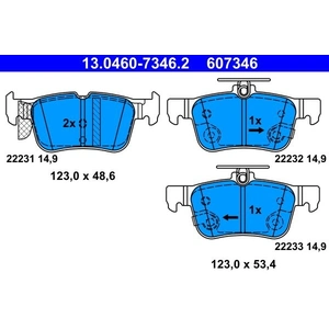 Kit de plaquettes de frein, frein à disque 13.0460-7346.2 ATE 13.04607346.2 pas cher