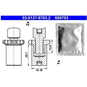Kit d'accessoires, mâchoires de frein de stationnement ATE 03.0137-9703.2 pas cher