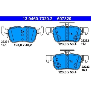Kit de plaquettes de frein, frein à disque 13.0460-7320.2 ATE 13.04607320.2 pas cher