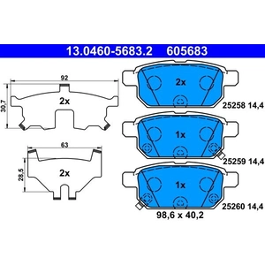 ATE Plaquettes de frein X4 pour SUZUKI: Baleno (Ref: 13.0460-5683.2) pas cher