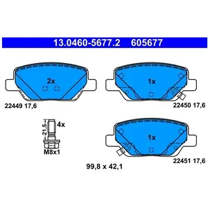 ATE Plaquettes de frein X4 pour FIAT: Tipo, Aegea (Ref: 13.0460-5677.2) pas cher