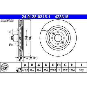 Disque de frein 24.0128-0315.1 ATE 24.01280315.1