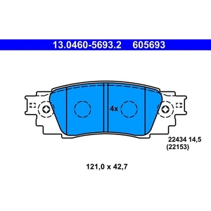 Kit de plaquettes de frein, frein à disque 13.0460-5693.2 ATE 13.04605693.2 pas cher