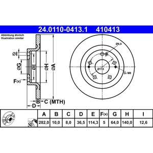 ATE Disques de frein pour HONDA: Civic (Ref: 24.0110-0413.1) pas cher
