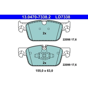 Kit de plaquettes de frein, frein à disque ATE Ceramic 13.0470-7338.2 13.04707338.2 pas cher