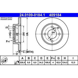 ATE Disques de frein pour SUZUKI: Baleno (Ref: 24.0109-0184.1) pas cher