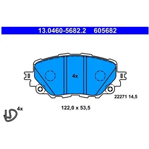 Kit de plaquettes de frein, frein à disque 13.0460-5682.2 ATE 13.04605682.2 pas cher