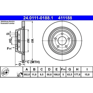 ATE Disques de frein pour FORD: Galaxy, S-Max (Ref: 24.0111-0188.1) pas cher