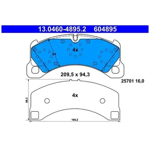 Kit de plaquettes de frein, frein à disque 13.0460-4895.2 ATE 13.04604895.2 pas cher