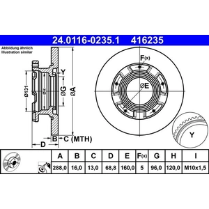 ATE Disques de frein pour FORD: Transit/Tourneo (Ref: 24.0116-0235.1) pas cher
