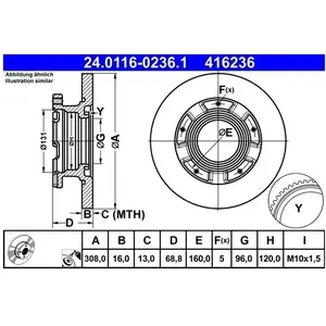 ATE Disques de frein pour FORD: Transit/Tourneo (Ref: 24.0116-0236.1) pas cher