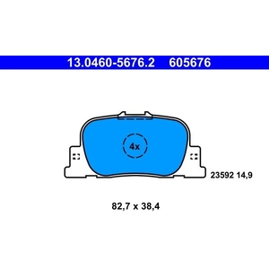 ATE Plaquettes de frein X4 pour TOYOTA: Prius (Ref: 13.0460-5676.2) pas cher