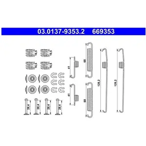 Comparateur de prix : Kit d'accessoires, mâchoires de frein ATE 03.0137-9353.2