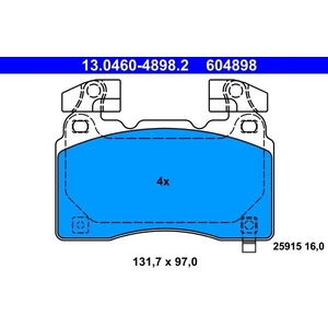Jeu de plaquettes de frein, frein à disque 13.0460-4898.2 ATE 13.04604898.2 pas cher