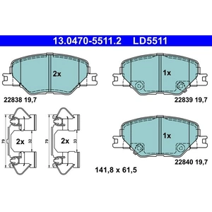 ATE Plaquettes de frein X4 pour OPEL: Insignia (Ref: 13.0470-5511.2)
