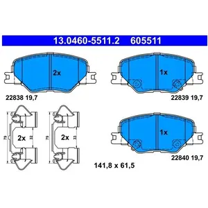 ATE Plaquettes de frein X4 pour OPEL: Insignia (Ref: 13.0460-5511.2) pas cher