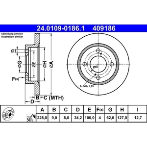ATE Disques de frein pour SUZUKI: Swift (Ref: 24.0109-0186.1) pas cher