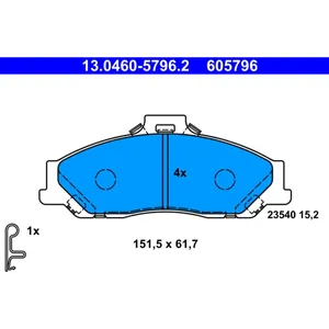 Jeu de plaquettes de frein ATE 13.0460-5796.2, avant pas cher